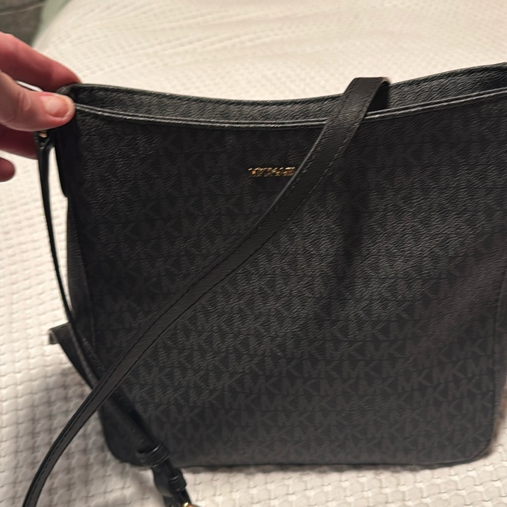 New Michael Kors Crossbody medium dark gray logo adjustable strap for shoulder